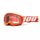 Juniorské motokrosové brýle 100% Strata 2 Junior - neon žlutá, čiré plexi - Orange oranžová, čiré plexi