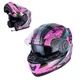 Výklopná moto přilba W-TEC Pezzon Magenta - růžovo-černá
