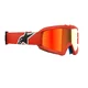 Dětské motokrosové brýle Alpinestars Vision Mirror Youth - Corp oranžová, zrcadlové červené plexi