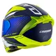 Moto přilba Cassida Aero Drome modrá/žlutá fluo/světle modrá/bílá