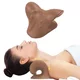 Podložka pro natažení krku a uvolnění krční páteře inSPORTline Muneal - černá - mocha mousse