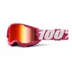 Dětské motokrosové brýle 100% Strata 2 Junior Mirror - černá, zrcadlové stříbrné plexi